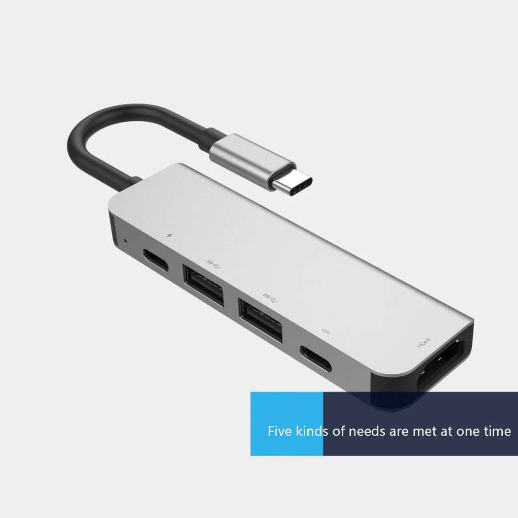

5 in 1 USB C Hub Type C to USB 3.0 Hub HDMI DP Thunderbolt 3 Adapter for MacBook Samsung Galaxy S9/S8 Huawei P20 Pro Type C Hub