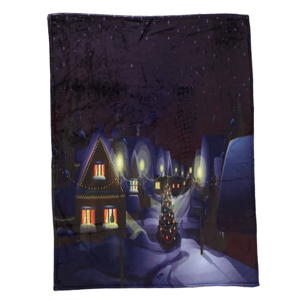 OUNEED Christmas Blanket Flannel Fabric Sofa Bed Blanket 150x200CM Office Children Towel Portable Car Travel Cover Blanket#45