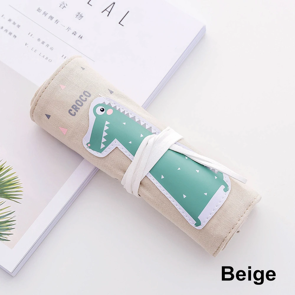 1pcs beige Милый школьный чехол для карандашей с единорогом, школьный чехол для карандашей, кавайный пенал для карандашей для девочек и мальчиков, милый большой пенал для карандашей, канцелярские принадлежности - Цвет: 1pcs beige