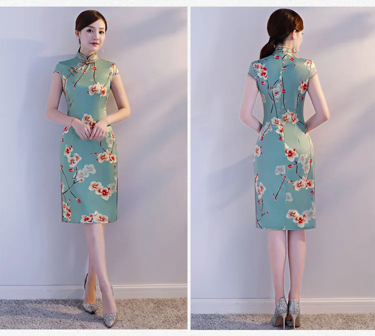 Лето стиль женское китайское Ретро облегающее длинное платье Cheongsam для банкета и подиумов улучшенное платье cheongsam