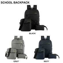 USB Charging Backpack 3pcs/set Men Women Fashion Backpacks for Unisex Travel Bags Casual Nylon Shoulder School Backpacks