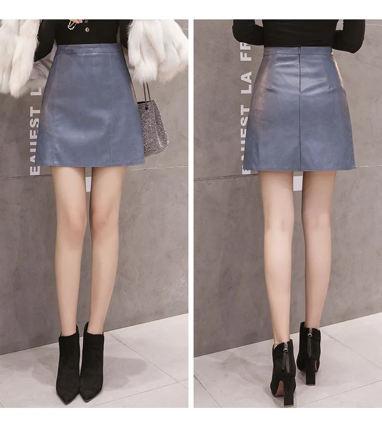 Шикарная сексуальная маленькая юбка из искусственной кожи, трапециевидная Однотонная юбка выше колена, женская летняя юбка размера плюс-4xl, женские вечерние юбки Faldas Mujer