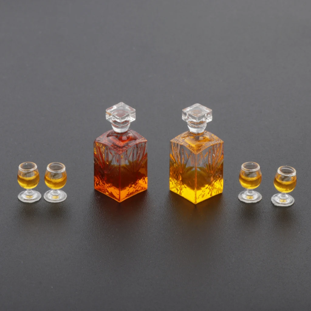 1/12 Dollhouse Miniatures Bottles Miniature Liquor Bottles Drink Juice Soda Bottles Kitchen Food Collectibles
