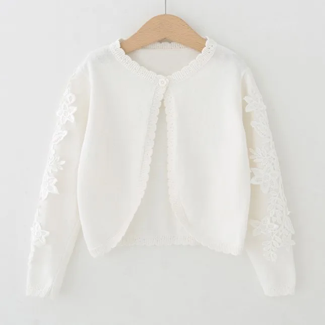 1-11 Years Girl Cardigan Sweater White Infant Toddler Autumn Jacket Baby Girl Coat 9 12 18 24 Month Baby Clothes RKC195092