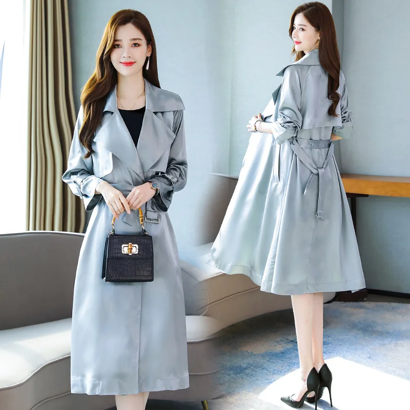 

Trench Coat Women's Mid-length 2019 Autumn New Style waitmore Coat Overcoat Women's Spring And Autumn British Style Popular Thin