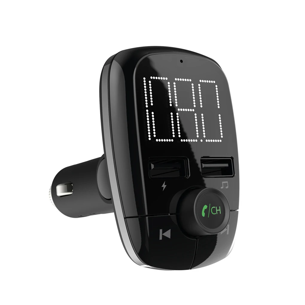 Большой экран T50 Автомобильный Bluetooth MP3-плеер громкой связи Обнаружение напряжения FM передатчик 2.4A автомобильное зарядное устройство