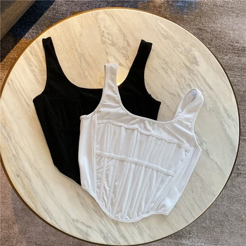 

Sexy Tank Top for Women 2020 Spring and Summer New Outer Wear Tight Slim Halter Tops Female Top White Black Tank Top