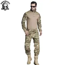 SINAIRSOFT военная форма Мультикам армейская боевая рубашка Униформа тактические брюки с наколенниками Камуфляжный костюм Одежда для охоты