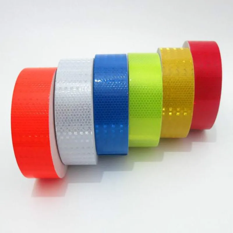 1 rollo 3 cm * 5 m cinta reflectante coche Etiqueta de marca de seguridad coche cinta de advertencia autoadhesiva de la motocicleta bicicleta herramienta