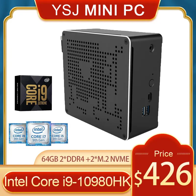Новый Настольный компьютер для игр i9 10980HK 10880H i9-9880H10th Gen игровой мини-ПК 2 * Lan Windows10