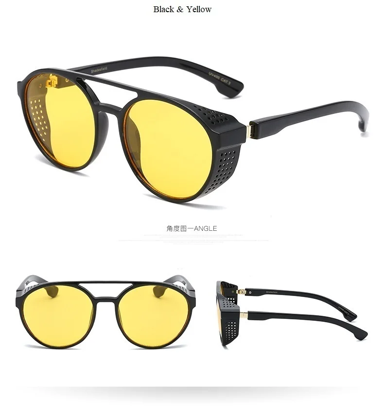 Черные мужские солнцезащитные очки в стиле панк, новая мода, толстая оправа, мужские роскошные брендовые солнцезащитные очки, Винтажные Солнцезащитные очки, Uv400