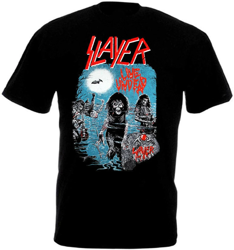 Slayer Live Undead V3 футболка черный мусор тяжелый металл все размеры S-3Xl Бесплатная