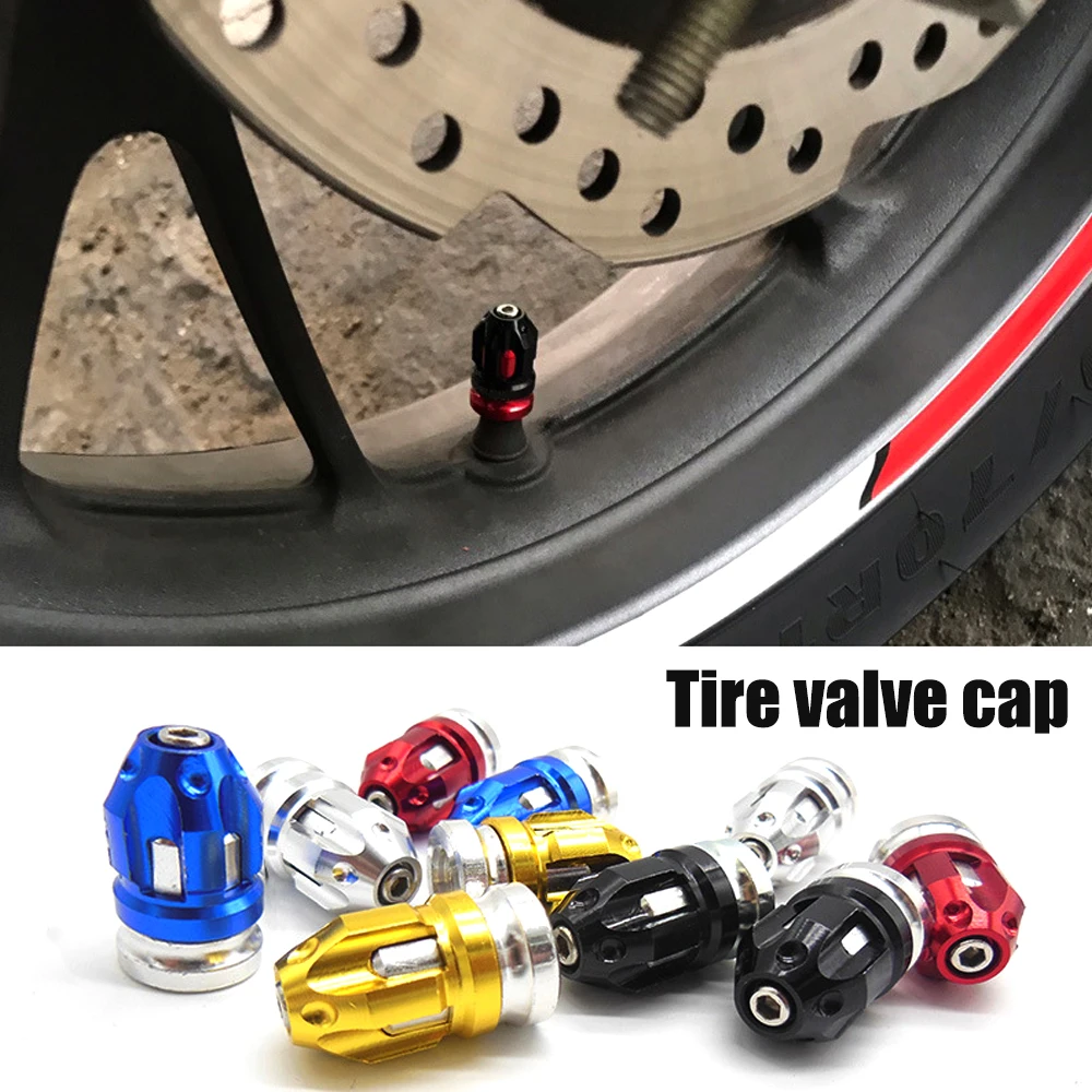4 PCS Alloy Tire Valve Caps With Leather Keychain - Universal Fit For Cars & Motorcycles, Durable Metal Air Stem Covers