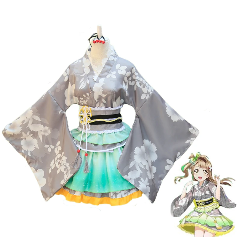 Аниме Lovelive! Костюм для косплея Кодори минами юката женское кимоно в японском