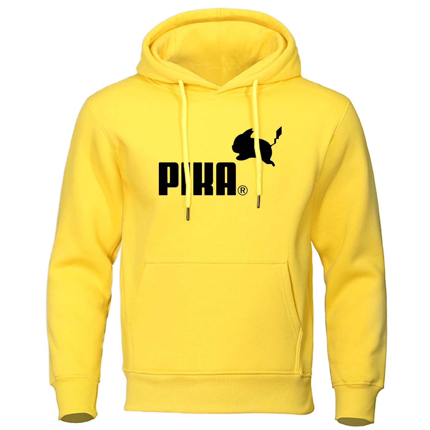 2019 Autumn Pika Hoodies Japanese Anime Pokemon Men Pullover Pikachu Boy Sweatshirt Fleece Warm Men's Casual Streetwear Hoody