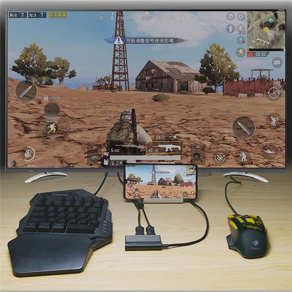 PUBG Mobile Digital HDMI Converter Bluetooth Adapter Same Screen 4K for TV PC Desktop HDMI Input De