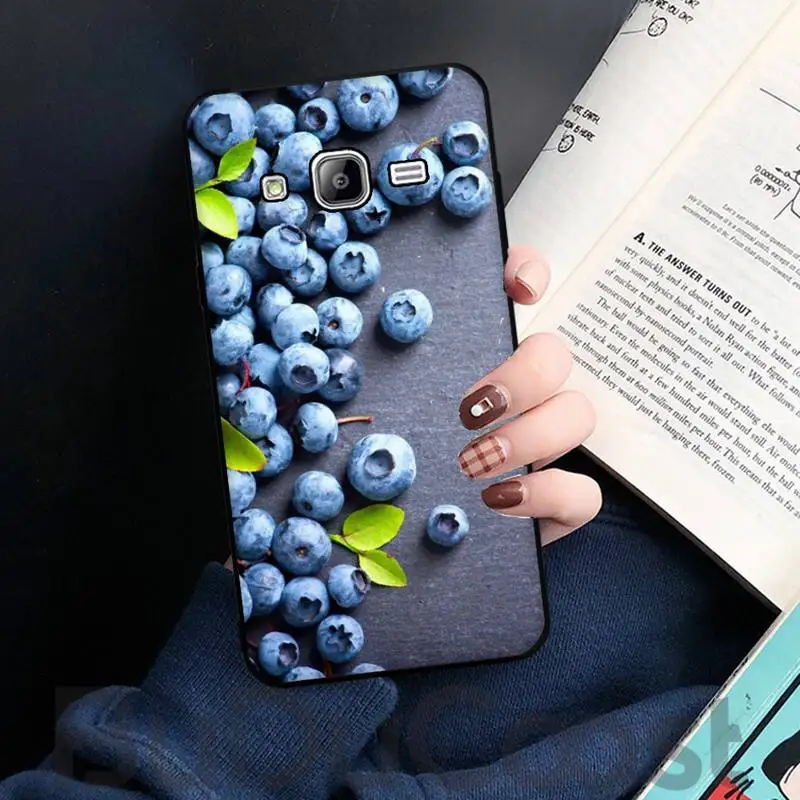 CUCI Blueberry fruit TPU black Phone Case Cover Hull For Samsung J2 4 5 6 7 8 Prime Pro Plus Duo Neo J415 2016 8 9 J600 737 730