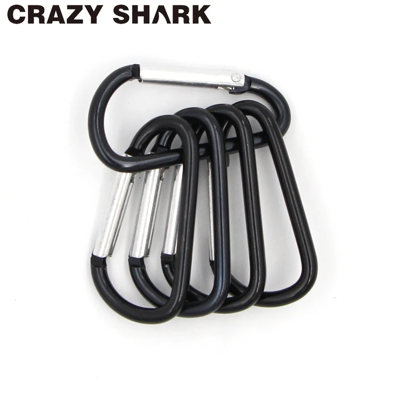 

Crazy Shark 5PCS Fishing Aluminum Alloy Carabiner Keychain Outdoor Camping Climbing Snap Clip Lock Buckle Hook Fishing Tool