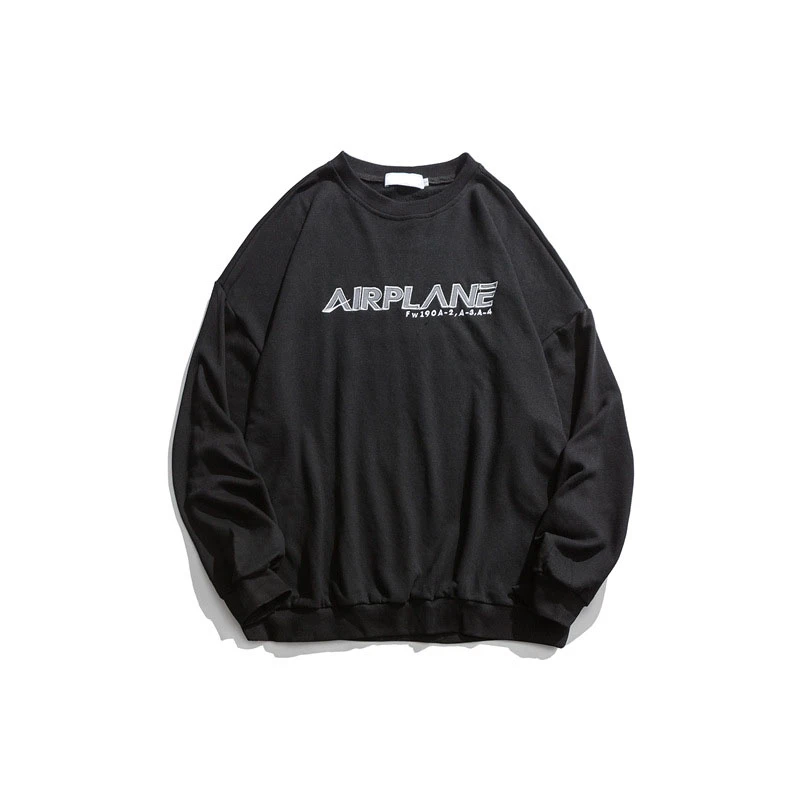 Японский Harajuku вышивка Crewneck Толстовка для мужчин и женщин уличная хип хоп Графический Печатный Падение плеча толстовки