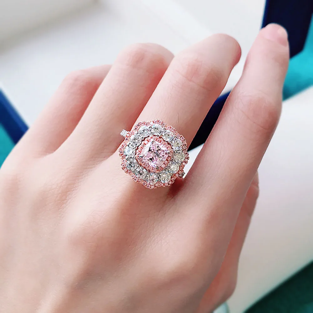 American diamond cocktail ring floral Design | Rose gold rings for wom –  Indian Designs