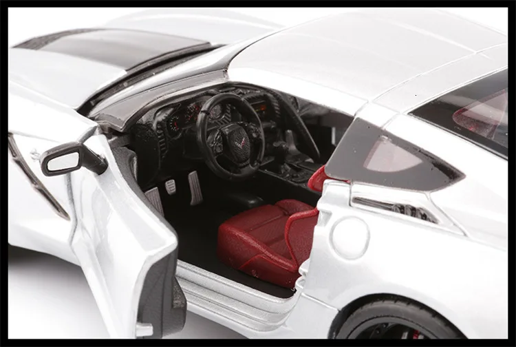 Масштаб 1:24 Chevrolet Corvette Z06 ZL1 имитация литья под давлением металлическая модель автомобиля сплав автомобиль игрушки для мальчиков подарки коллекция Горячая колесо
