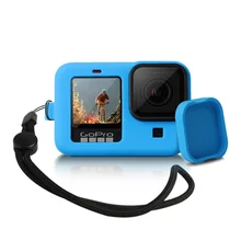 Силиконовый защитный чехол для GoPro Hero 9 8 Black Sleeve, чехол, рамка с ремешком, аксессуар для Go pro 9 8, чехол Силиконовый защитный чехол для GoPro Hero 9 8 Black Sleeve, чехол, рамка с ремешком, аксессуар для Go pro 9 8, чехол