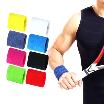 

Polyester Wrist Support Cotton Sweat-Absorbent Towel Wristband Badminton Basketball Tennis Wristbands Breathable Accessories