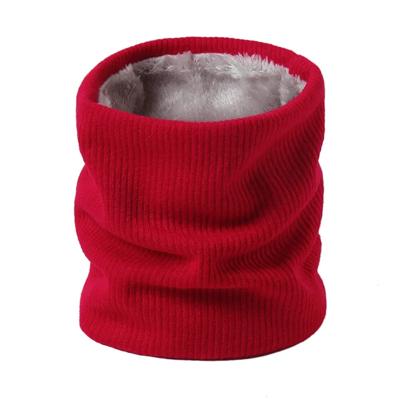 

2019 New Winter Warm Solid Brushed Knit Neck Circle Go Out Wrap Cowl Loop Snood Shawl Outdoor Ski Climbing Scarf For Men Women