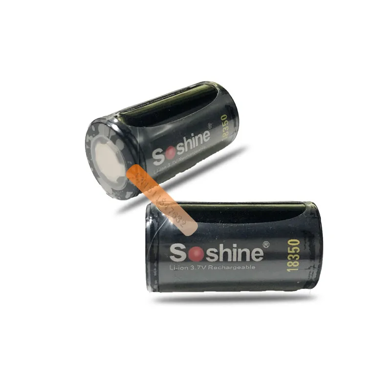 2 шт Soshine 18350 батарея 1000mAh 3,7 V литий-ионная аккумуляторная батарея с батареей защитный ящик для хранения