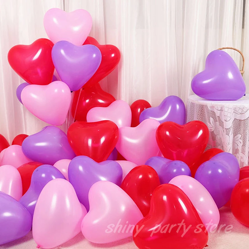 10inch 20/30pcs Love Heart Latex Balloons Wedding Decoration Celebration Valentine's Day Birthday Party Helium Balloon