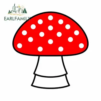 

EARLFAMILY 13cm x 12.6cm Magic Mushroom Car Stickers Motorcycle Decal Vinyl Material Car Door Bumper Sticker Graphic
