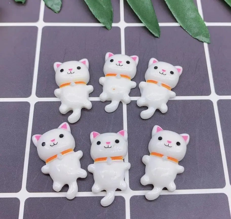 Kawaii Cartoon Cat Resin Flat back Cabochon DIY Scrapbooking Decorative Craft Making Headgear accessories