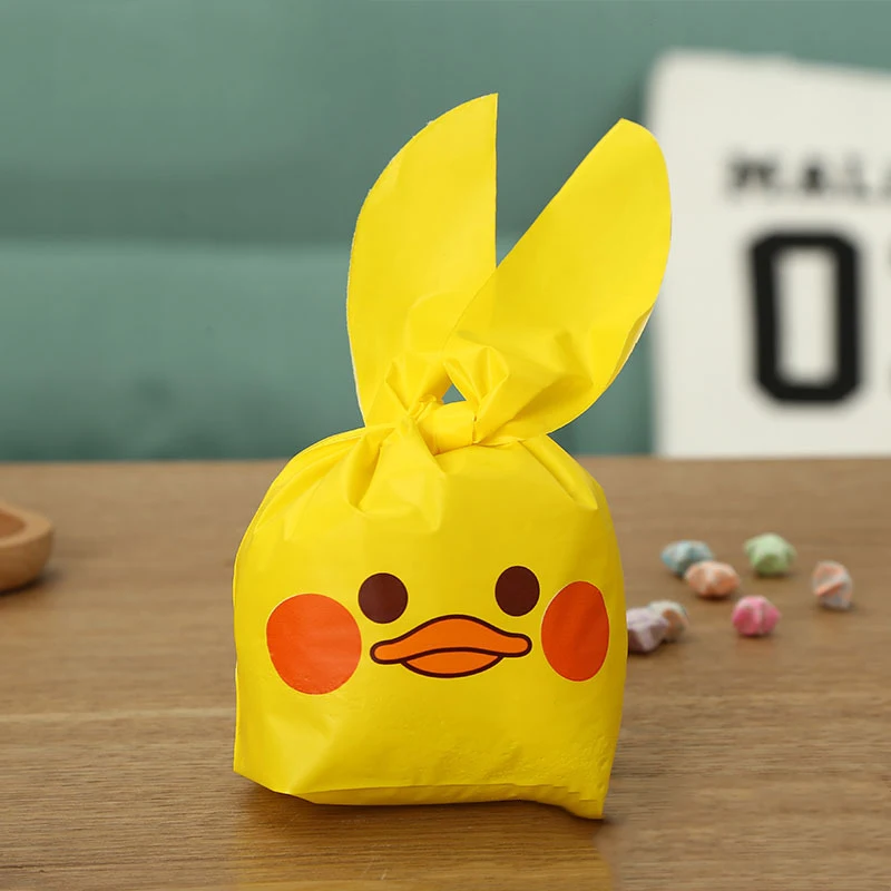 10 шт. милый кролик утка упаковка для конфет и печенья кролик длинное ухо для сладостей вечерние Goodie упаковка свадебные мешки для пирожных подарок сумка - Цвет: 10PCS Yellow duck