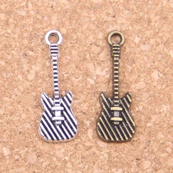

120pcs Charms electric guitar 25x9mm Antique Pendants,Vintage Tibetan Silver Jewelry,DIY for bracelet necklace