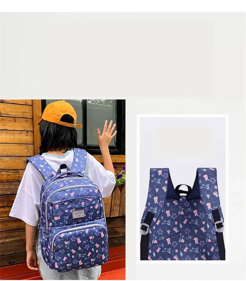 Big Capacity Cute Printing Girl School Bag Kid Backpack Zipper Backpacks School Bags For Teenagers Girls