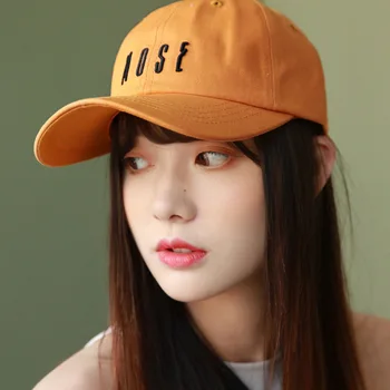 

2020 Girl Ma Caron Color Korean Style Elegant Duck Hat English Embroidery Baseball Cap Outdoor Sunscreen Cotton Baseball Hat