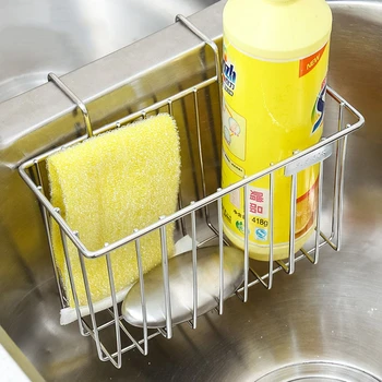 

1 Pc Drainer Rack Kitchen Sponge Holder Sink Basket Sink Brush Dishwashing Liquid Drainer Rack Waste Basket