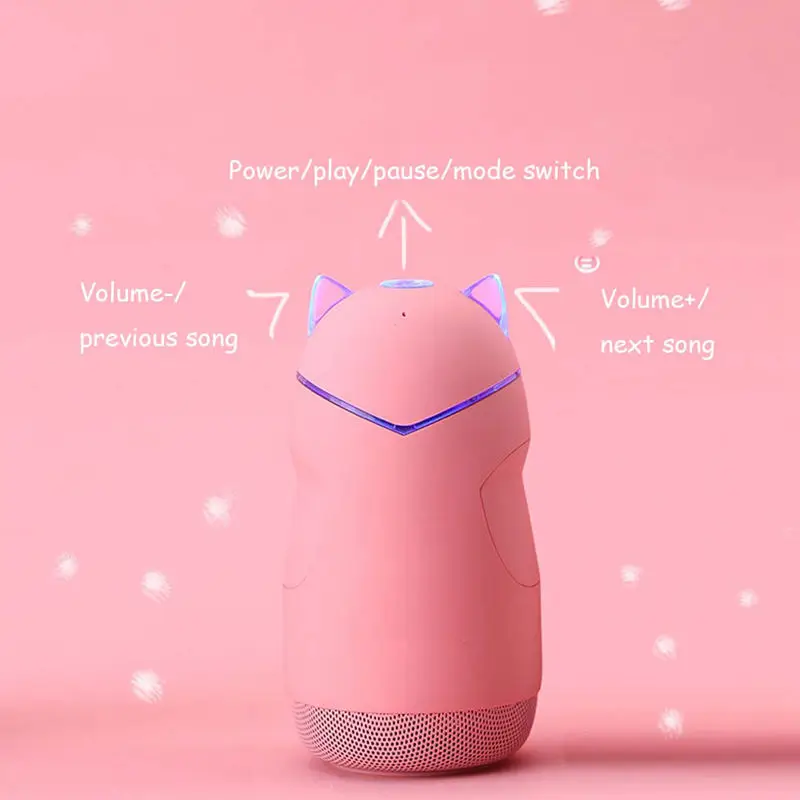 ABGN Hot-Mini Kitty Grind Arenaceous Feel Bluetooth динамик беспроводной портативный динамик светодиодная звуковая система 3D стерео музыка объемный