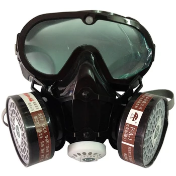 

(Free Shiping Fast )Emergency Survival Safety Respiratory Gas Face Mask Goggles Dual & 2 Protection