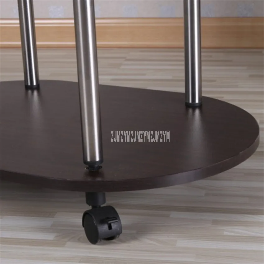  3 Layer Modern Movable Oval Shape Tea Table With Wheel Design Living Room Bedroom Sofa Side Corner  - 4000194474927