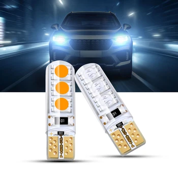 

2Pcs T10 w5w RGB LED Bulb Auto Car Wedge Side Light Multicolor Demo Lamp Bulb Strobe Flash Silicone gel Lights 12V