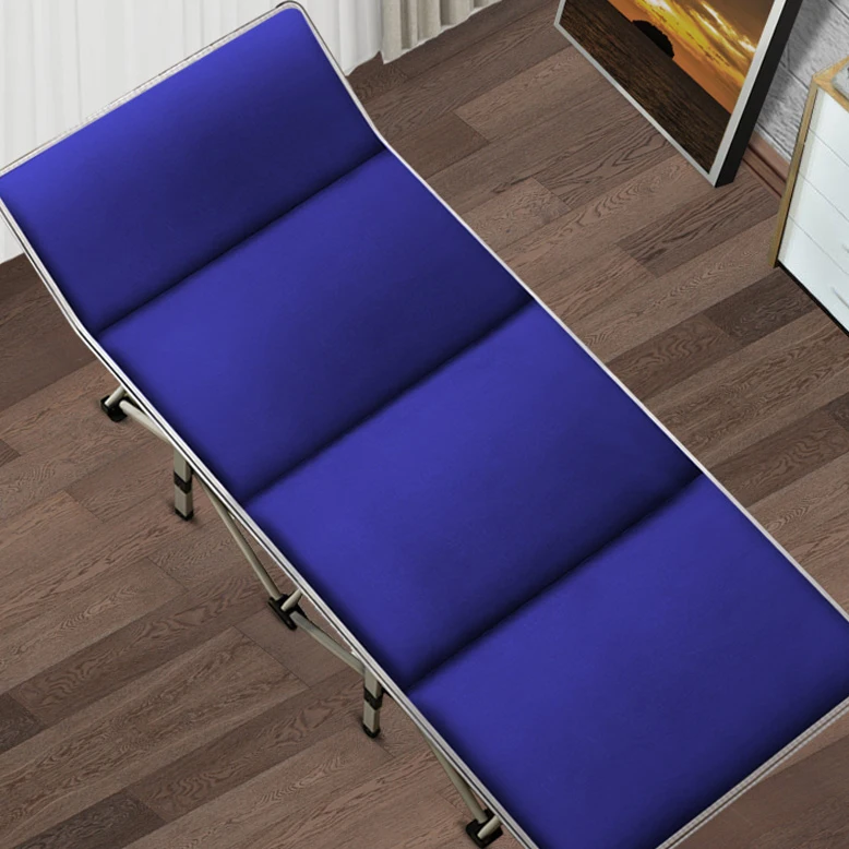 

Folding Bed Nap Lounge Single Bed Office Home Simple Accompanying Beach Portable Adult Camp Bed Lounge Chair