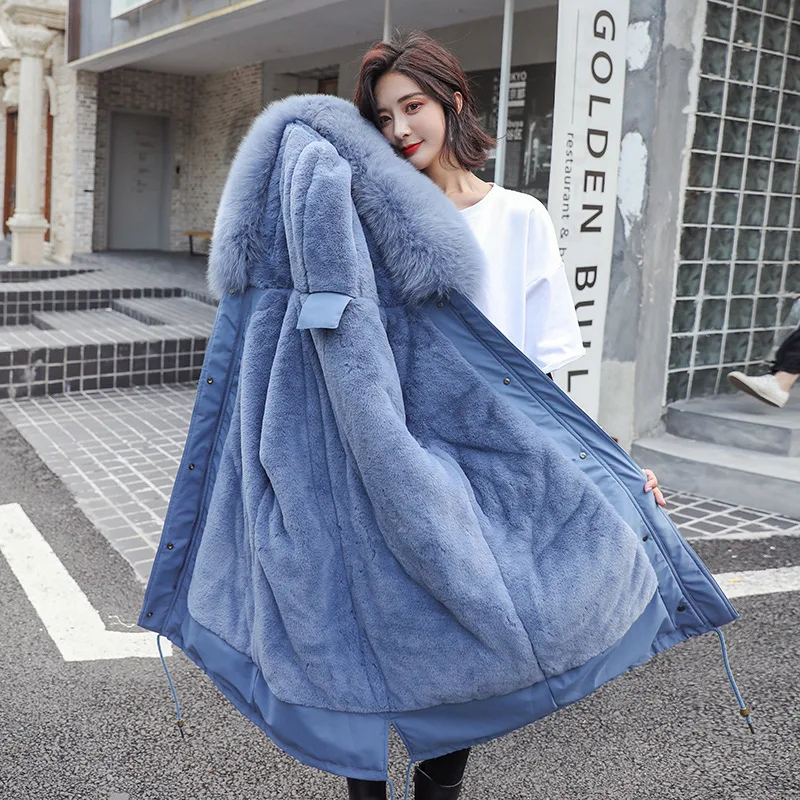 SHENGPALAE осень зима хлопок длинный рукав карман с капюшоном Мех молнии Свободное пальто женский корейский стиль короткая куртка FS905 - Цвет: blue