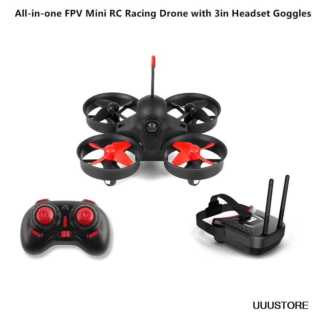 Гоночный Квадрокоптер RTF Micro FPV RC с камерой 5 8G S2 1000TVL 40CH 3-дюймовые очки VR009