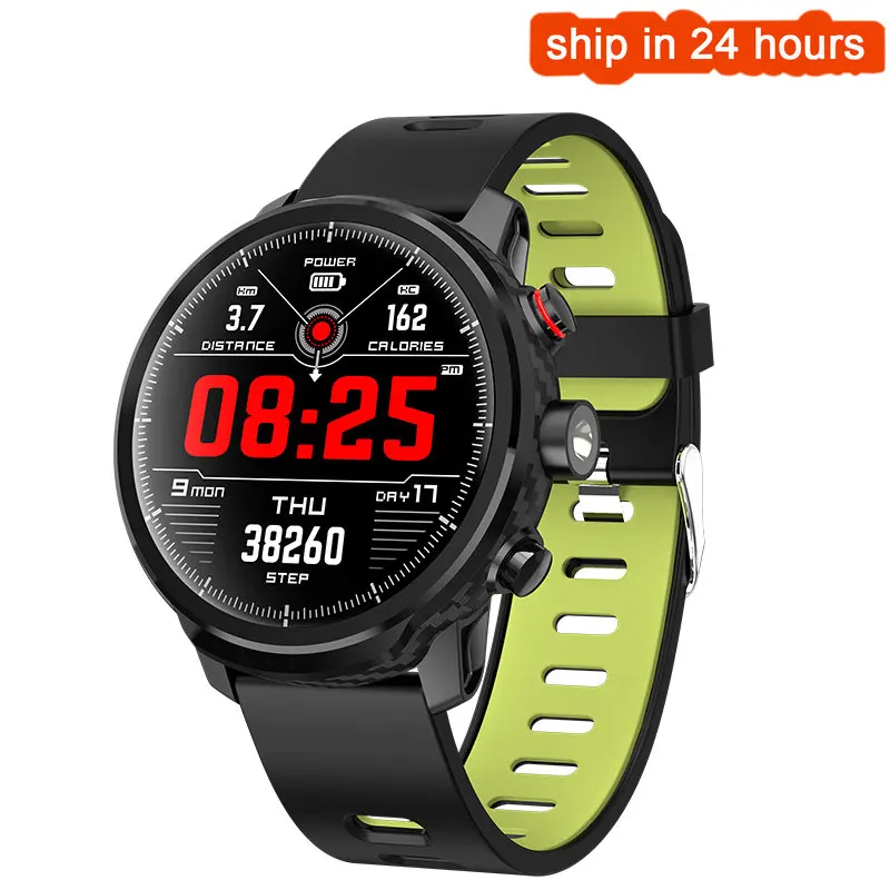 Зеленый L5 Bluetooth Smartwatch для мужчин IP68 Водонепроницаемый несколько видов спорта режим сердечного ритма погоды Смарт часы в режиме ожидания 100 дней - Цвет: Зеленый