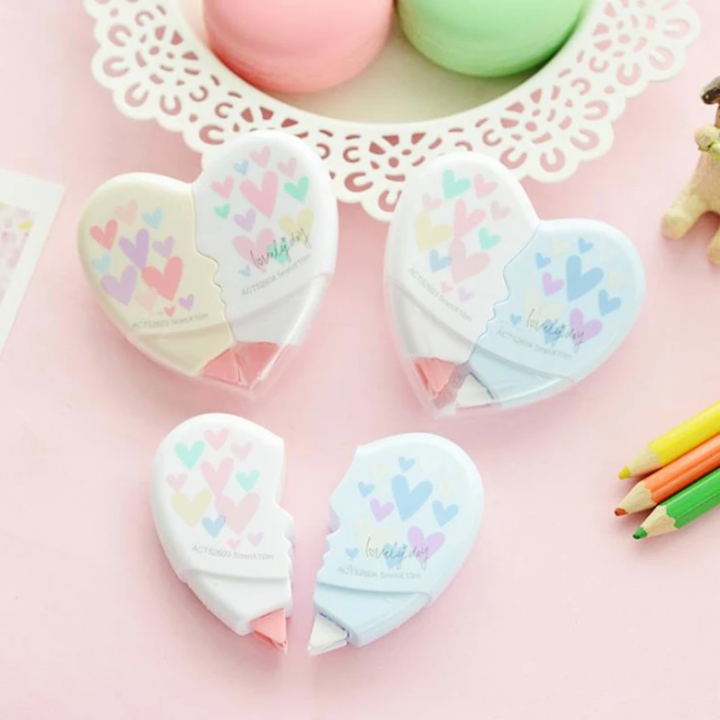 Лента для коррекции сердца Kawaii Канцелярские Принадлежности для студентов офисные школьные принадлежности 10 м