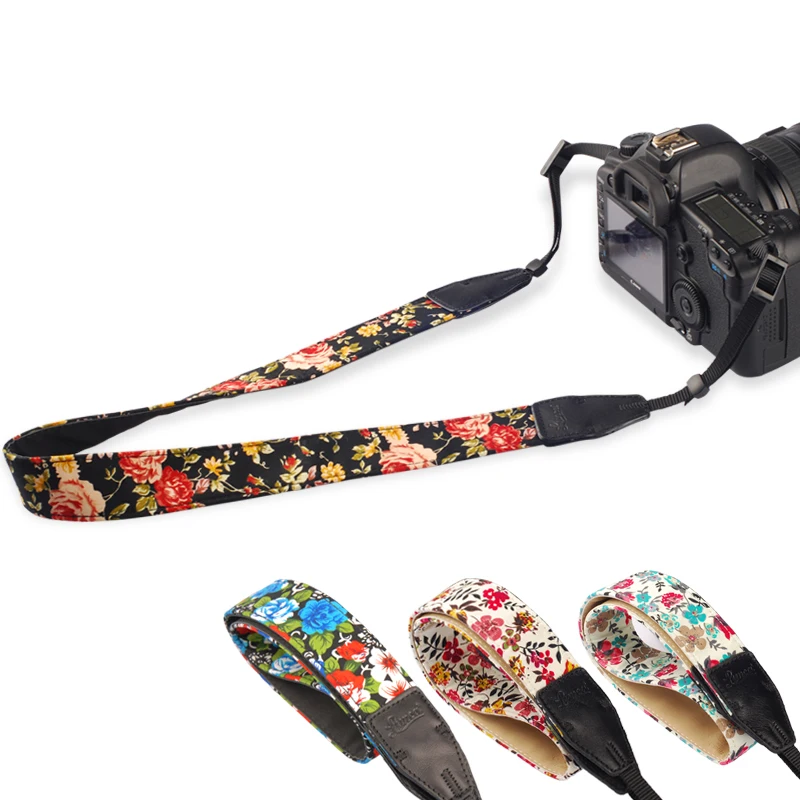 니콘 DSLR 캐논 카메라 숄더 스트랩 넥 벨트 빈티지 중국 꽃 스타일 DSLR 용 내구성있는 코튼 스트랩