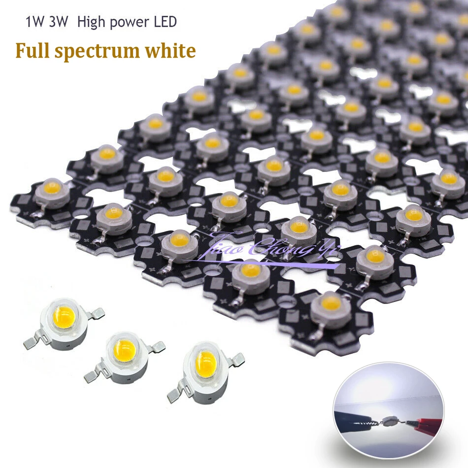 1W 3W Full spectrum white light 3.2-3.6v 350mA 700mA Spectrum LED Grow Light Diodes For DIY Plant 20mm PCB star | Лампы и освещение