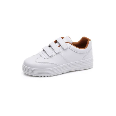 White Brown GRITION/Модная женская обувь; повседневные кроссовки на платформе, визуально увеличивающие рост; Женская Белая обувь из искусственной кожи; дышащая обувь для вечеринок без застежки - Цвет: White Brown