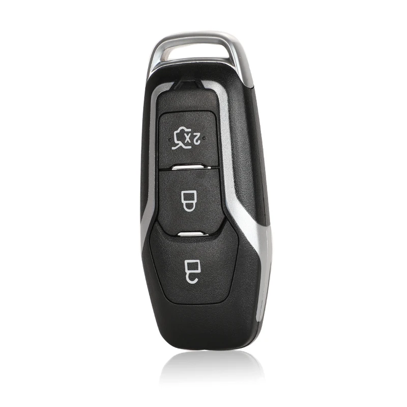 Jingyuqin чехол для ключей, брелок для Ford Mondeo 2,0 T Kuga Mustang Edge, Автомобильный ключ, Стайлинг, 3 кнопки, Серебряная лента, замена - Количество кнопок: 2 Кнопки